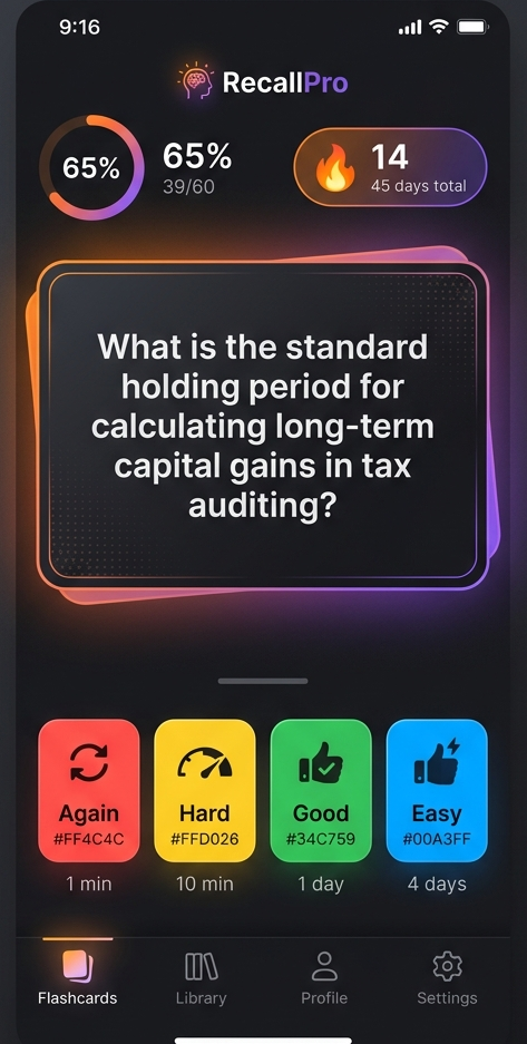 RecallPro Flashcard Mobile Screen