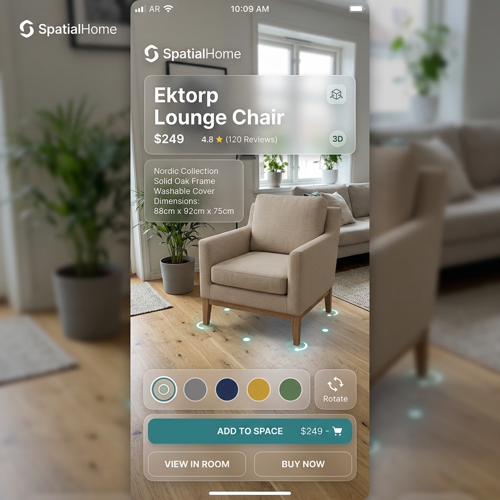SpatialHome AR Shopping Mobile Screen